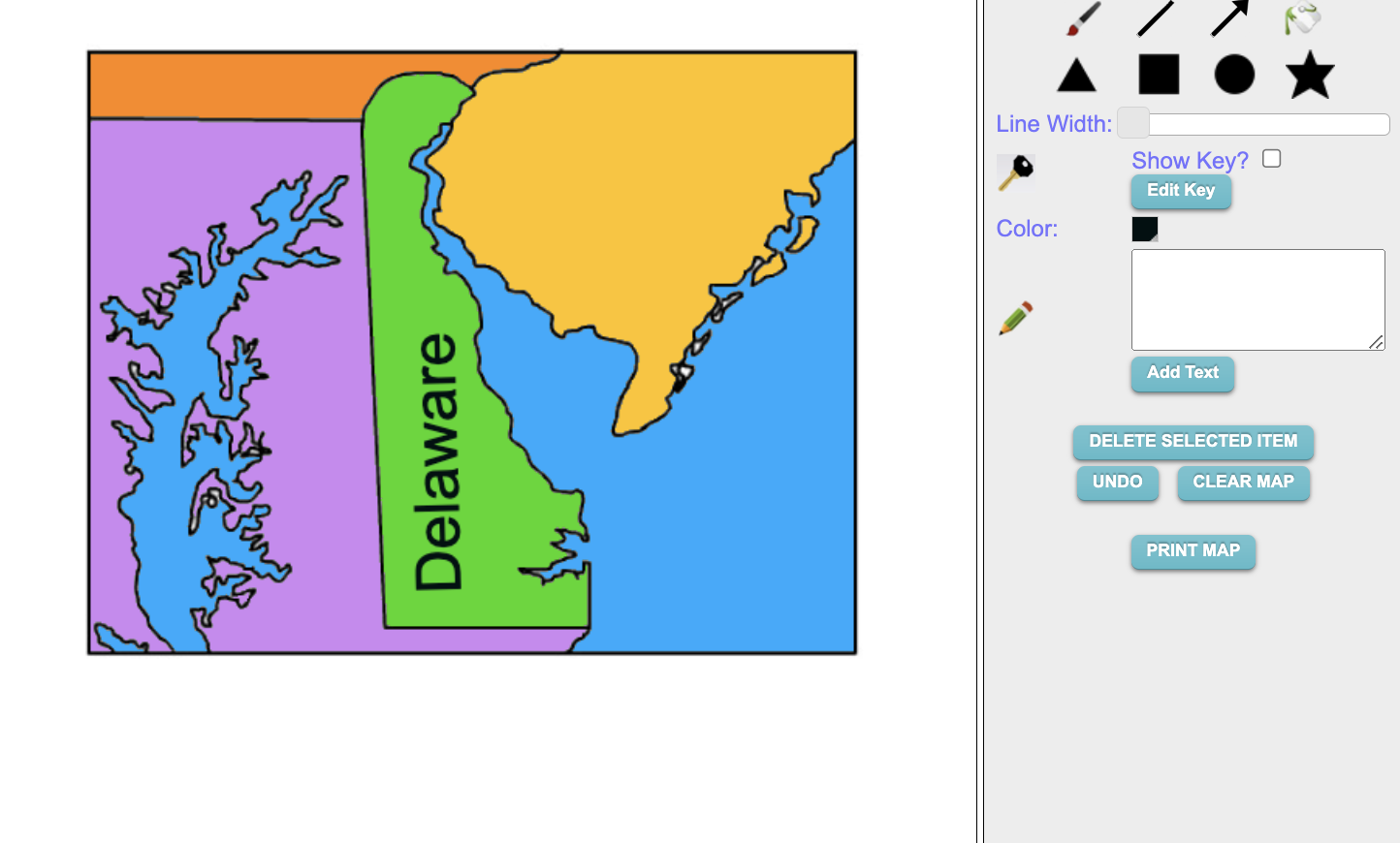 Make your Own Delaware Map Online
